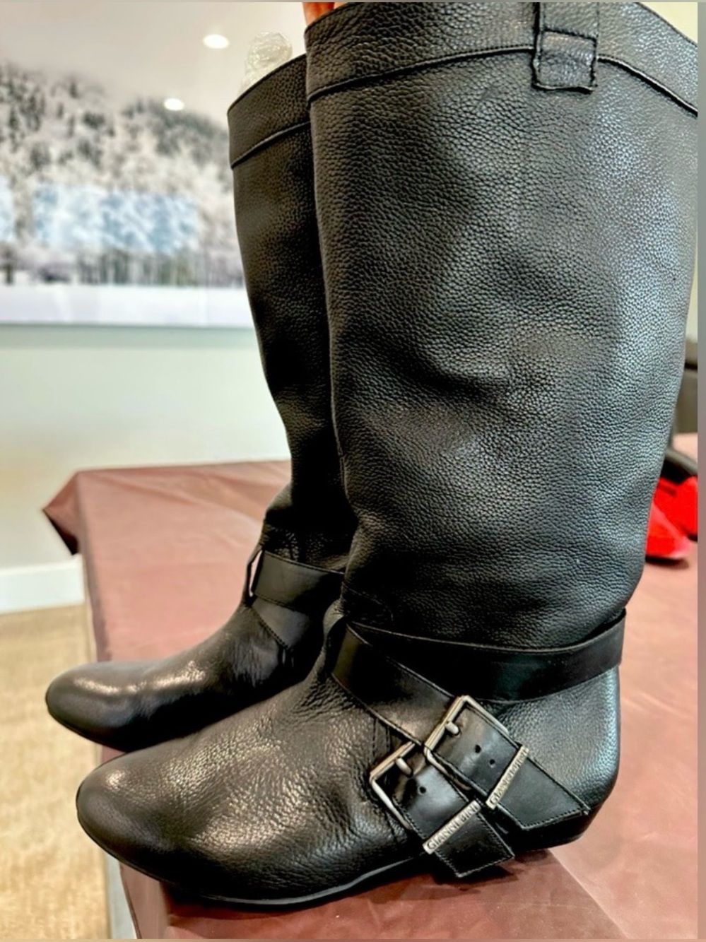 Gianni Bini Black Leather Boots NWOT